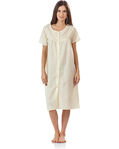 Casual Nights Women's Short Sleeve Eyelet Embroidered House Dress