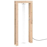 vidaXL Doccia da esterno 226 cm Legno massello di pino e acciaio inox, Doccia Esterni Moderna, Resistente, Altezza Regolabile, Acciaio Inossidabile, Testa Ruotabile per Giardino e Piscina