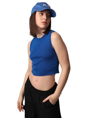 Image of ONLY Women's Rayon Blend Slim Fit Casual Crop Tank Top