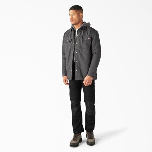 Image of Dickies Men's Fleece Hooded Duck Shirt Jacket With Hydroshield