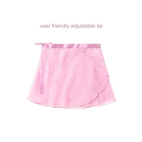 Image of EQSJIU Ballet Leotards for Girls with Removable Skirt Combo Tie Ruffle Sleeve Outfit