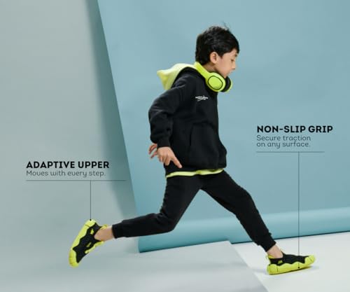 Image of ARETTO Expanding Black and Green Kids Shoes for Growing Feet - Boys & Girls Footwear, Baby Girl Shoes, Sneakers for Boys, Baby Shoes & Comfortable Shoes for Kids | Age 1-9 Years