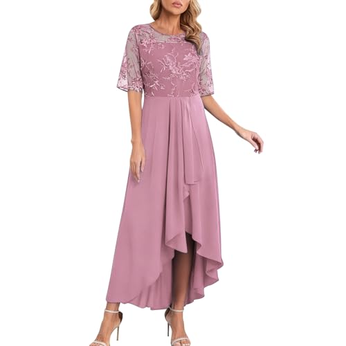 Vestidos para mujer, vestido de encaje ligero, de gasa, vestido de cóctel, vestido festivo, vestido de fiesta, vestido de noche, transpirable, vestido de fiesta, largo medio, vestido de boda, clásico