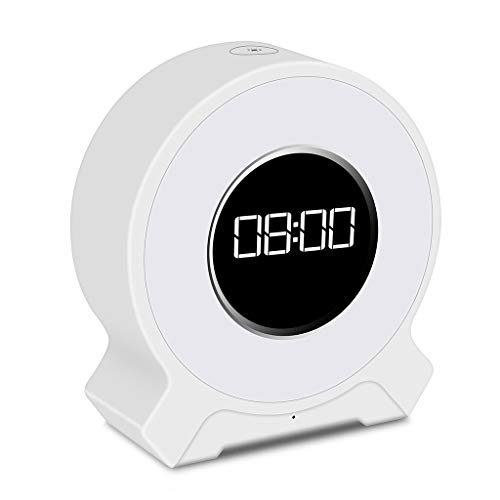 Preisvergleich Produktbild Jamicy Mini tragbarer Bluetooth Lautsprecher, LED Schreibtischlampe, Farbwechsel LED Nachtlicht, Wecker Bluetooth Lautsprecher, Kompatibel mit iPhone und Andriod (Weiß)