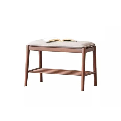 Banc de rangement en bois massif pour organiser l'entrée avec élégance