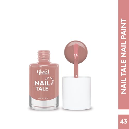 Image of Glam21 Nail Tale Nail Polish | Glossy Gel Finish | Rich Pigmentation | Chip Free | Quick Drying Formula | Long Lasting Nail Polish for Women | 9ml | Shade-43