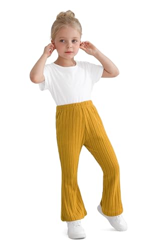 Image of Toddler Baby Girls Fall Bell Bottoms Pants Ruffle Flare Pants Soft Fleece Trousers for Children's