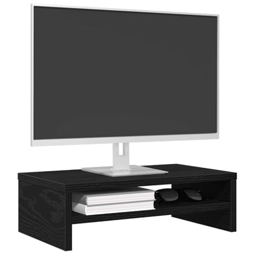 Support d'écran en chêne noir haut de gamme pour bureau chic