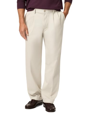Dockers Men's Relaxed Fit Comfort Khaki Pants - Pleated, Porcelain Khaki, 40W x 34L - image 1