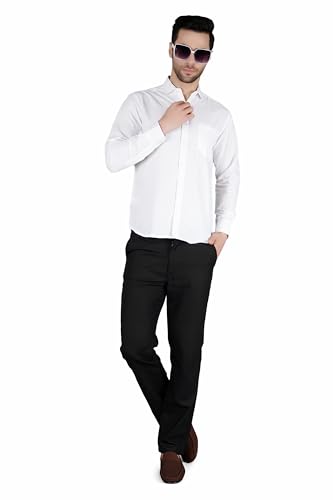Image of Mens Slim fit Solid Casual Cotton Shirt with Spread Collar and Full Sleeves || Suitable for Office wear