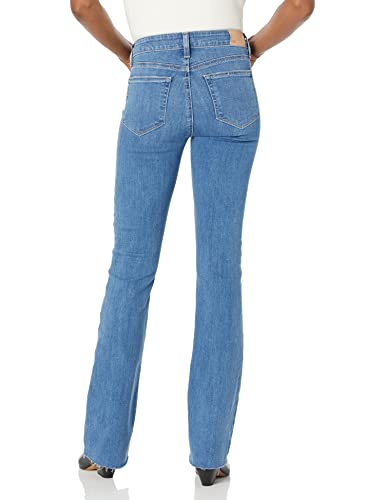 PAIGE Women's Manhattan Boot 32" with Raw Hem High Rise Slim Bootcut in Bistro Disstressed2