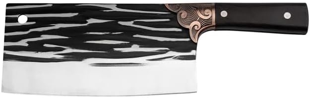 Machado Traditional High-Carbon Stainless Steel Stylish Vintage Textured Butcher Knife for Meat Cutting