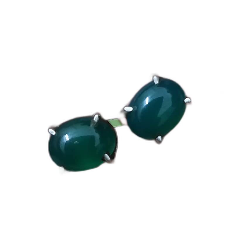 HandmadeGreen Onyx Studs, 925 Sterling Silver, Post Studs Earrings, Suds Earrings, Tiny Studs, Onyx Silver Studs, Gift For Her, Handmade Studs, Gemstone Studs Earrings, Daily Wear Jewelry, Gift For Women,