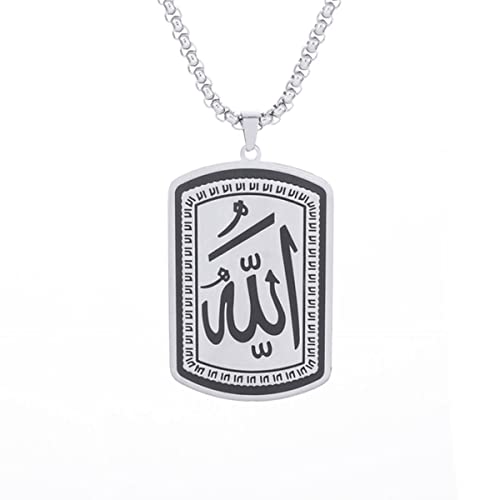 YAHOYA Fashion Street Personalidad Joyería Corrosión Vacuum Plating Collar W Icon Rectangular ARC Pendant Collar de Acero Inoxidable