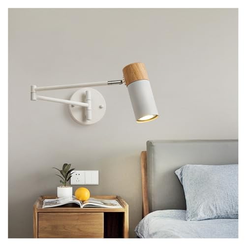 Applique murale LED à bascule télescopique design moderne noir pour chambre