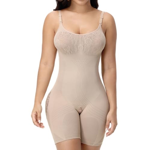 Image of SHAPESHE Shapewear for Women Faja Colombianas Moldeadoras Seamless Bodysuit | Built In Underwire, Short with Nipple Cover,Anti-slip Silicone Strips, Zipper Closure, Tummy Control, Butt Lifting,