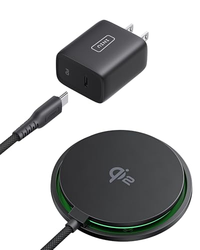 INIU for MagSafe Charger, 15W Qi2 Certified Magnetic Wireless Charger, Slimmest Mag Safe Charging Pad with Cooling Fan, iPhone Charger Fast Charging, for iPhone 16 15 14 13 12 Series (with Adapter)