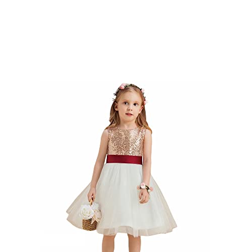 Vestido de fiesta para niñas de 4 a 12 años color rojo sin mangas