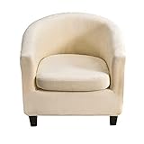 KRFOONN 2 Pieces Club Chair Slipcover Printed Stretch Tub Chair Slipcover Armchair Covers Sofa Cover Removable Round Barrel Chair Covers Couch Furniture Protector Cover for Living Room, A26