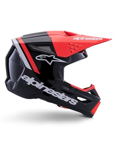 Alpinestars SM3 Radium Helmet ECE06/DOT XL, Black/Red Fluo/White Glossy