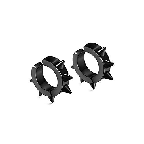 Xusamss Punk Jewelry Stainless Steel Spike Rivet Ear Clip Earrings #TOP2