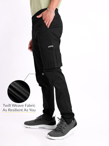 Image of Beyoung Cotton Lycra 6 Pocket Regular Fit Cargo Pants for Men | Cargo Trousers for Men