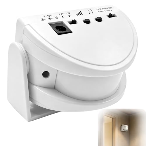 Sonnette sans Fil Détecteur de Mouvement Alarme Maison sans Fil pour Porte Entrée Magasin Sécurité Antivol Infrarouge avec Modes Vocal et Musique