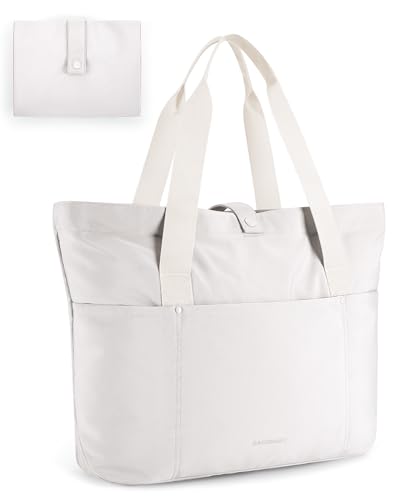 BAGSMART Tote Bag for Women, Foldable Tote Bag With Zipper Travel Shoulder Bag Handbag for Work