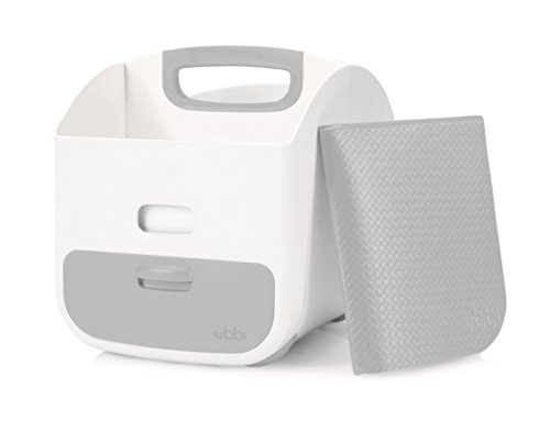 Ubbi Portable Diaper Changing Station Diaper Storage Caddy Organizer with Folding Changing Mat, Stores Baby Diapers, Wipes and Baby Accessories, Gray by Ubbi - Used condition - US$29.82