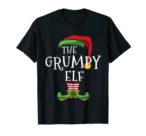 Grumpy Elf Matching Family Christmas Funny Couples Pajama Camiseta