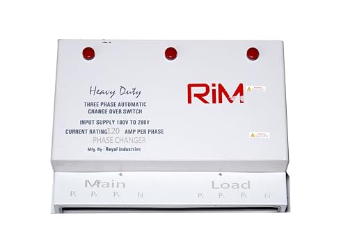 Image of RiM Automatic Phase Changer 120 Amp 3 Pole - Heavy Duty Auto Phase Selector Switch for 120A Load | Seamless Phase Shifting, Durable Construction, Perfect for Commercial & Industrial Use