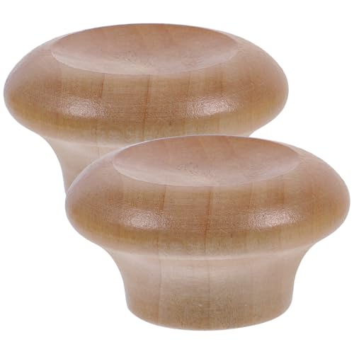 TOYANDONA Lot de 2 Boutons de Couvercle en Bois Massif Poignée de Couvercle Remplaçable Résistante la Chaleur Compacte Ustensiles Cuisine et Casseroles Accessoire Pratique