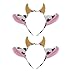 Amosfun Cow Headband Cartoon Headband Cow Ears and Horns Design Headband Hairhoop Hair Accessiores, Halloween Christmas Birthday Gift for Friends