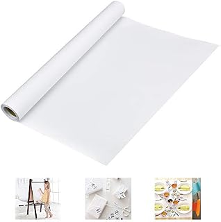 WANTOUTH Drawing Paper Roll 44cm*10M Sketching Roll Easel Paper Roll Wide Tracing Paper Roll Graffiti Drawing Paper Construction Graph Paper Painting Paper Roll White Wrapping Paper for Blueprint