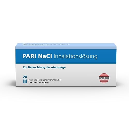 PARI Kochsalzlösung zum Inhalieren für Kinder und Erwachsene 20 Ampullen á 2 5ml NaCl 0 9 Inhalationslösung - Steril und ohne Konservierungsstoffe