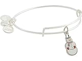 Alex and Ani CBD20SNOWMANSS,Charity by Design Color Infusion Snowman Expandable Bangle Bracelet,Shiny Silver,White/Red,Bracelet