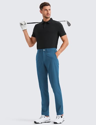 Image of CRZ YOGA All Day Comfy Golf Pants 28 inch /30 inch /32 inch /34 inch /36 inch | Decent Stretch, Wrinkle-Resistant, Casual, Slightly Tapered Leg, Flat Front, Pockets, Trousers for Men