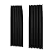 Produktbild Deconovo Gardinen Blickdicht Thermovorhang Lärmschutzvorhang mit Kräuselband, 200x140 cm(HöhexBreite), Schwarz, 2er Set