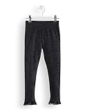 Tul en el dobladillo Marca Amazon - RED WAGON Leggings con bajo de Volante Niñas, Negro (Black), 104, Label:4 Years