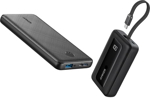 Image of Anker Power Bank (PowerCore 10K) & Zolo Power Bank (10,000mAh, 30W, Built-In USB-C Cable) (Bundle)