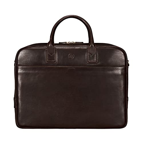 Maxwell Scott Personalisiert Luxus 17” Herren Leder Laptop Businesstasche in Dunkelbraun - CalvinoL