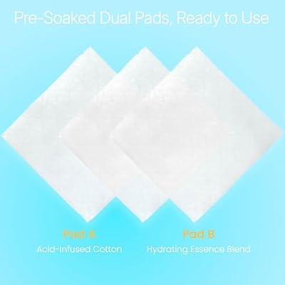 A+B Exfoliating & Repair Face Pads 10 Tx - 2-Step Acid Peel Serum Treatment with Glycolic, Salicylic, Kojic Acid & Retinol Hyaluronic Peptides for Smooth Skin, Pore Minimizer, Hyperpigmentation