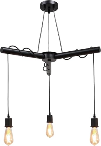 Genérico Lámparas de Techo Retro E27, Lámparas de techo Industriales, Luces de Techo de ángulo ajustable para Lámpara de Sala de Estar del Dormitorio (Diámetro 50cm)