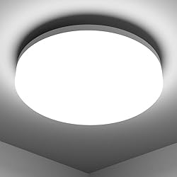 Lampara Baños Lepro Plafon LED Techo 15W, Lampara Baño Blanco Frío Impermeable IP54 1500LM 5000k Equivalente a 100W Plafon LED Incandescente para Cocina, Balcón,Baño,Pasillo