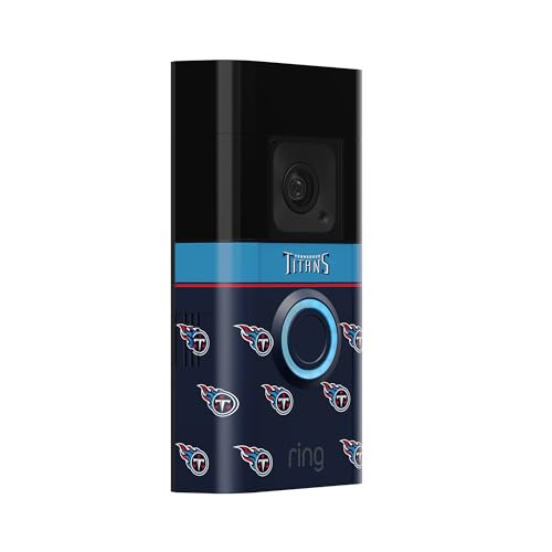 Image of All-New Limited Edition, Official NFL Faceplate for Ring Doorbells - Video Doorbell 3, Video Doorbell 3 Plus, Video Doorbell 4, Battery Doorbell Plus, and Battery Doorbell Pro | Tennessee Titans