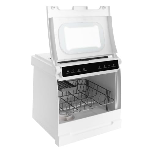 Lavavajillas de mesa, 1100 W, mini lavavajillas con 6 programas de limpieza, pantalla LED, mesa lavavajillas 360°, doble pulverización para cocinas domésticas, apartamentos, dormitorios