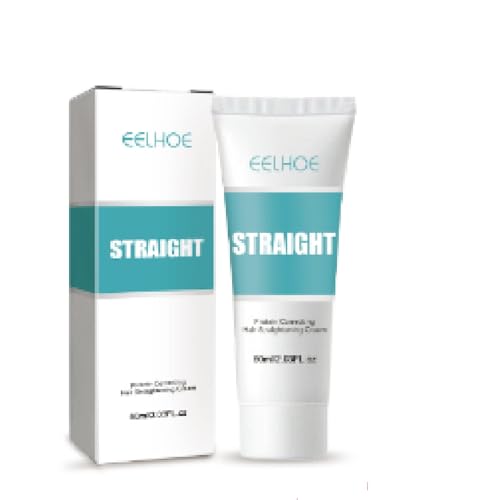 Hair Protein Correcting Cream,Protein Correcting Hair Straightening Cream Treatment,Collagen Hair Straight Cream,Anti Frizz Moisturiser for Curly Straight Dry Damaged & Frizzy Hair,60ml
