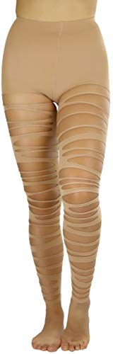 Image of ToBeInStyle Women's Slashed Ripped Shredded Distressed Hosiery Tights Leggings Music Festival