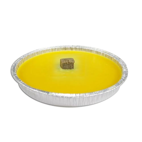 Candele alla Citronella, Candele Antizanzare Da Esterno, 12 Pezzi, Diametro 16 cm, Fiaccola in Ciotola di Alluminio, Repellente per Insetti, Durata 6 ore, Ideale per eventi e Cene all’Esterno