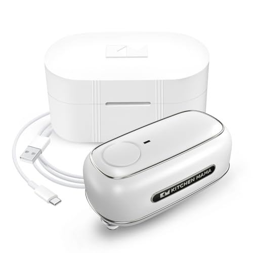 Orbit One wiederaufladbarer Dosenöffner von Kitchen Mama: Freihändige Bedienung, Aufladen über USB-C, automatische Abschaltung, glatter Rand, Klinge in Profiqualität für große Dosen (weiß)